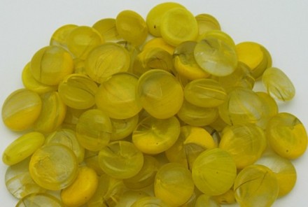 Galet de verre Jaune 17-22 MM