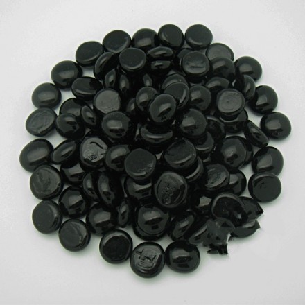 Galet de verre Noir 12-14 MM